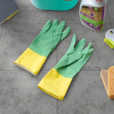 Gambar Proclean Ukuran L Sarung Tangan Panjang Latex - Hijau/Kuning