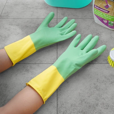 Gambar Proclean Ukuran L Sarung Tangan Panjang Latex - Hijau/Kuning