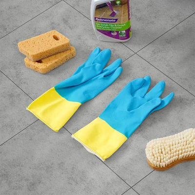 Gambar Proclean Ukuran L Sarung Tangan Panjang Latex - Biru/Kuning