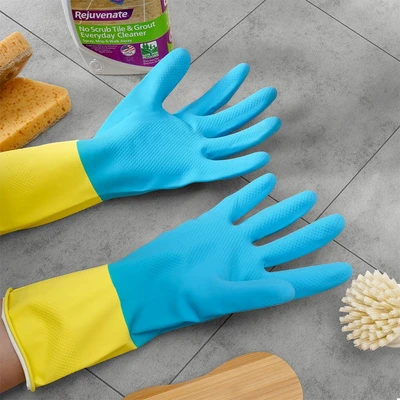 Gambar Proclean Ukuran L Sarung Tangan Panjang Latex - Biru/Kuning