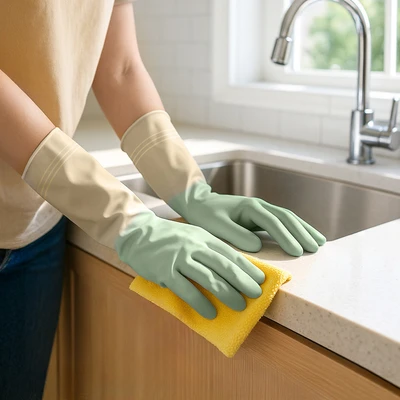 Gambar Proclean Sarung Tangan Panjang PVC Two Tone - Hijau