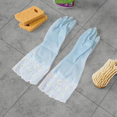 Gambar Proclean Sarung Tangan Panjang PVC Flower - Biru