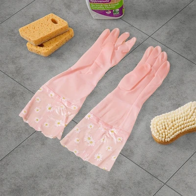 Gambar Proclean Sarung Tangan Panjang PVC Flower - Pink