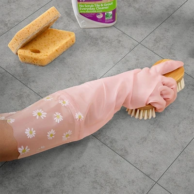 Gambar Proclean Sarung Tangan Panjang PVC Flower - Pink