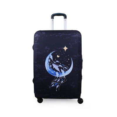 Gambar Passport Sarung Koper Whale Embrace Moon Ukuran L - Biru