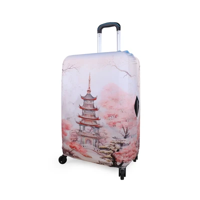 Gambar Passport Sarung Koper Pagoda Sakura Bloom Ukuran L - Pink