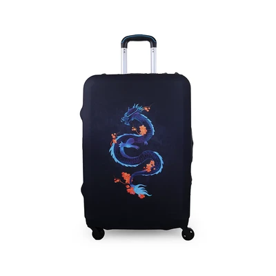 Gambar Passport Sarung Koper Dragon Red Bloom Ukuran M - Hitam