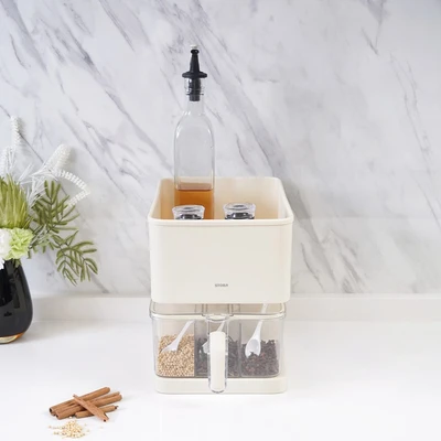 Gambar Stora Chikku Rak Bumbu Dapur - Krem Beige