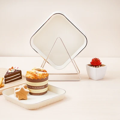 Gambar Culinart Chikku Piring Saji Dengan Holder Besi Set 9 pcs - Putih Ivory