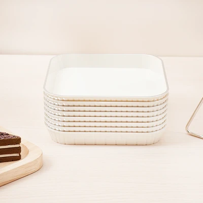 Gambar Culinart Chikku Piring Saji Dengan Holder Besi Set 9 pcs - Putih Ivory