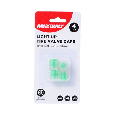 Gambar Maxbuilt Set 4 Pcs Tutup Pentil Ban Glow In The Dark - Hijau