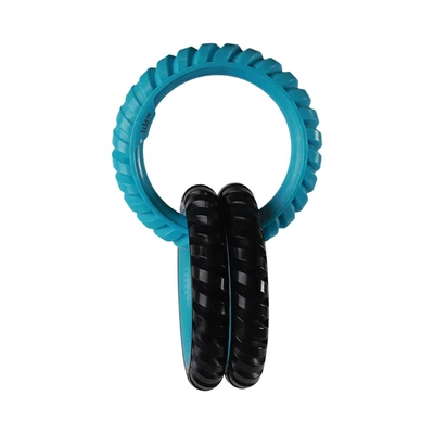 Gambar M-Pets Mainan Anjing Ring King Triple - Biru Capri/Hitam