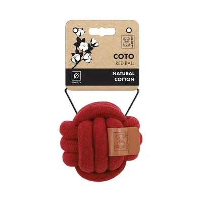 Gambar M-Pets Coto Mainan Anjing Eco Rope Ball 9.5 cm - Merah