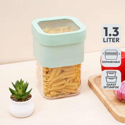 Gambar Picas Exta Stoples Plastik 1.3 Liter Transparan - Hijau
