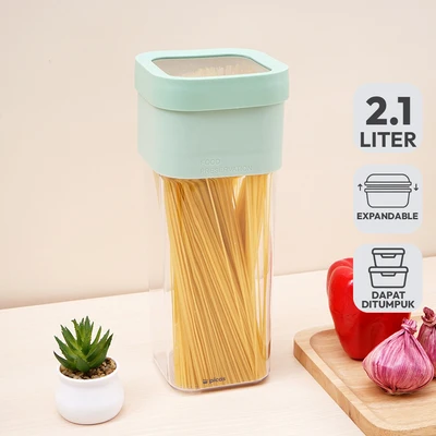 Gambar Picas Exta Stoples Plastik 2.1 Liter Transparan - Hijau