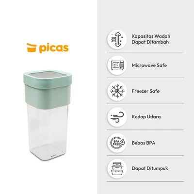 Gambar Picas Exta Stoples Plastik 2.1 Liter Transparan - Hijau