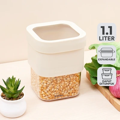 Gambar Picas Exta Stoples Plastik 1.1 Liter Transparan - Putih