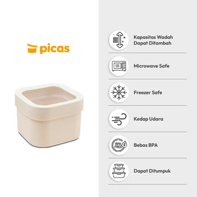 Gambar Picas Exta Stoples Plastik 1.1 Liter Transparan - Putih