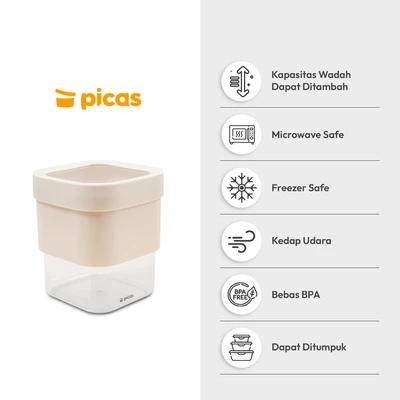 Gambar Picas Exta Stoples Plastik 1.3 Liter Transparan - Putih