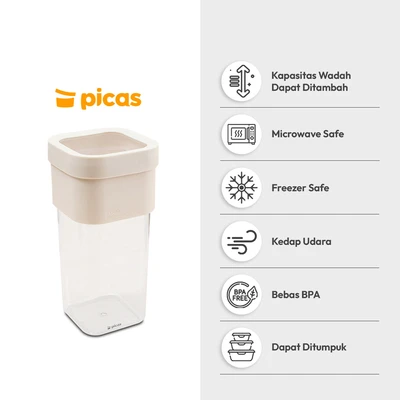 Gambar Picas Exta Stoples Plastik 2.1 Liter Transparan - Putih