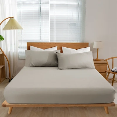 Gambar Informa 200x200 cm Seprai Super King Katun Fitted - Cokelat Muda