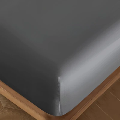 Gambar Informa 180x200 cm Seprai King Katun Fitted - Abu-Abu Tua
