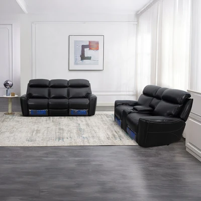 Gambar Cheers Marcelo Set Sofa Recliner 2 & 3 Seater - Hitam