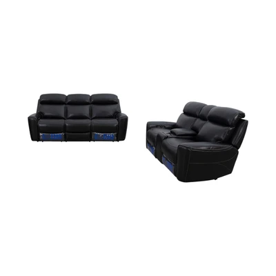 Gambar Cheers Marcelo Set Sofa Recliner 2 & 3 Seater - Hitam