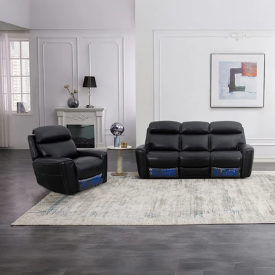 Gambar Cheers Marcelo Set Sofa Recliner 1 & 3 Seater - Hitam
