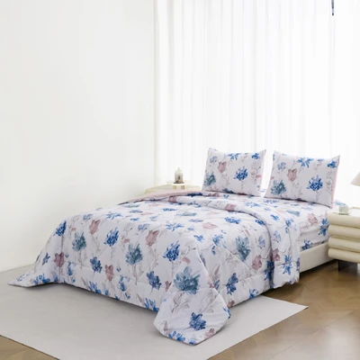 Gambar Informa 180x200 cm Set 6 Pcs King Microfiber Yuna - Biru/Cokelat Muda