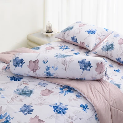 Gambar Informa 180x200 cm Set 6 Pcs King Microfiber Yuna - Biru/Cokelat Muda