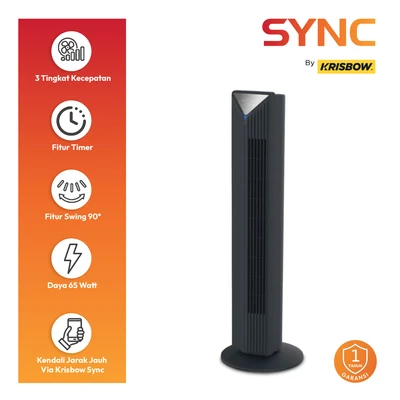 Gambar Krisbow Sync Smart Kipas Angin Berdiri WiFi - Hitam
