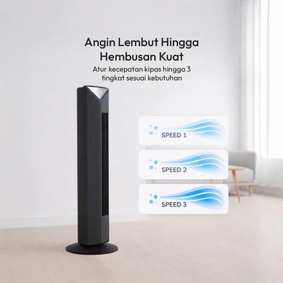 Gambar Krisbow Sync Smart Kipas Angin Berdiri WiFi - Hitam