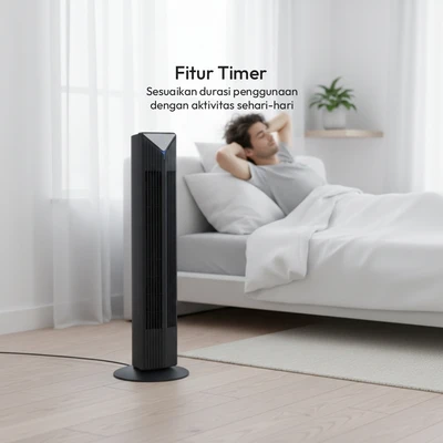 Gambar Krisbow Sync Smart Kipas Angin Berdiri WiFi - Hitam