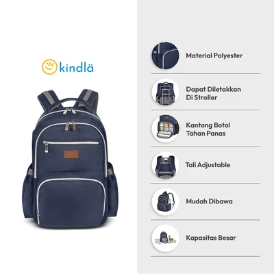 Gambar Kindla Wonderful Tas Perlengkapan Bayi 6 Pocket - Biru Navy