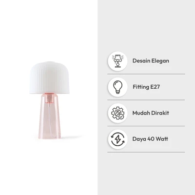 Gambar Informa Belle Lampu Meja E27 - Pink Muda