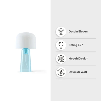 Gambar Informa Belle Lampu Meja E27 - Biru Muda