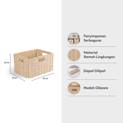 Gambar Informa Keranjang Penyimpanan Foldable 32x25x20 cm - Cokelat