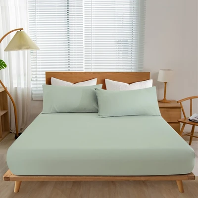 Gambar Informa 200x200 cm Seprai Super King Katun Fitted - Hijau Sage