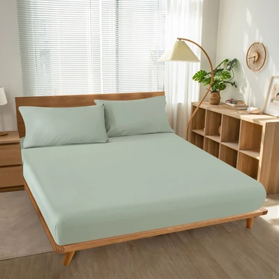Gambar Informa 120x200 cm Seprai Double Katun Fitted - Hijau Sage