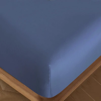 Gambar Informa 180x200 cm Seprai King Katun Fitted - Biru Tua