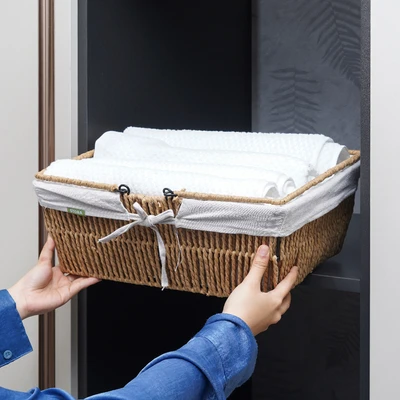 Gambar Stora Keranjang Penyimpanan Dengan Handle 40x29x15 cm - Cokelat