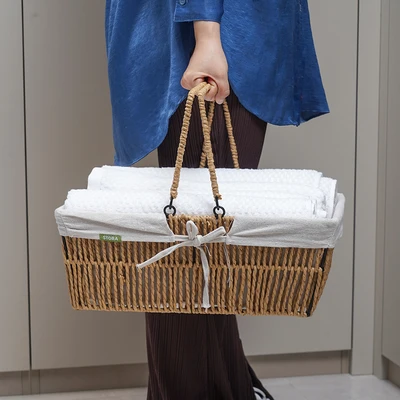 Gambar Stora Keranjang Penyimpanan Dengan Handle 40x29x15 cm - Cokelat