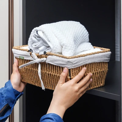 Gambar Stora Keranjang Penyimpanan Dengan Handle 30x20x12 cm - Cokelat
