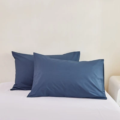 Gambar Informa 50x75 cm Set 2 Pcs Sarung Bantal Katun - Biru Tua