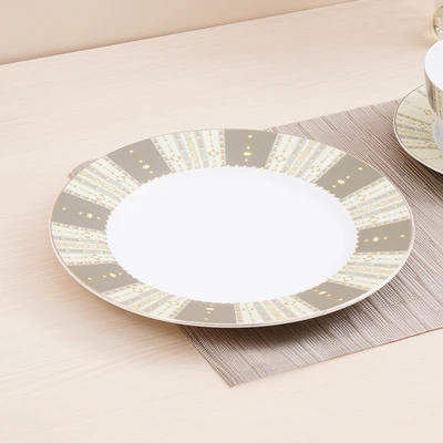 Gambar Delicia Najma Perlengkapan Makan Porcelain Set 16 pcs - Putih/Cokelat