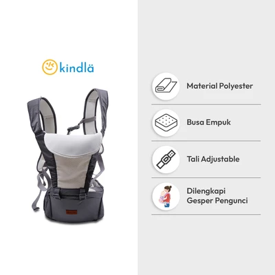 Gambar Kindla Huggy Baby Carrier 6 In 1 - Abu-Abu