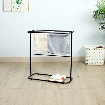Gambar Stora Jemuran Handuk Rounded Rectangle - Hitam