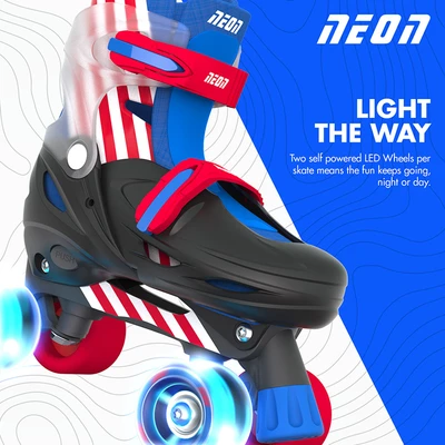 Gambar Neon Ukuran 34-37 Sepatu Roda Combo - Biru/merah/putih