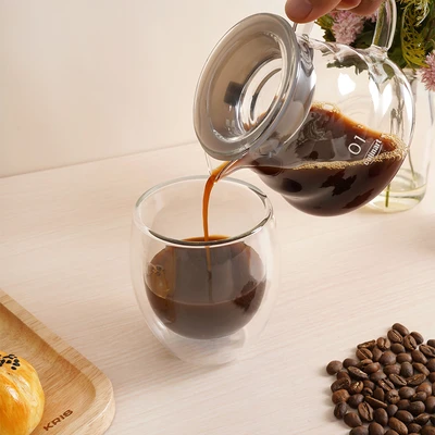 Gambar Culinart Classic Teko Kopi Kaca Borosilikat 360 ml Transparan